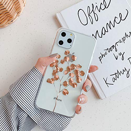 für Apple iPhone 11 Hülle Transparent Motiv Handyhülle Gold Glitzer Schutzhülle Weich Silikon Kratzfest Bumper Ultra Dünn Durchsichtig Case Cover für iPhone 11 Gold Baum von ZTcenter