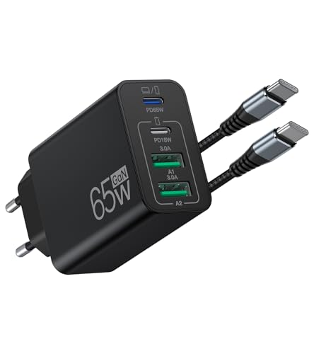 65W USB C Ladegerät, 4-Ports Schnellladegerät Netzteil, MacBook USB Stecker Mehrfach PD 3.0 Charger für iPhone 16/15/14 Pro Max/Mac Book Pro Air, Samsung/Tablet/Laptop/Handys 65W USB C Ladegerät, 4-Ports Schnellladegerät Netzteil, MacBook USB Stecker Mehrfach PD 3.0 Charger für iPhone 16/15/14 Pro Max/Mac Book Pro Air, Samsung/Tablet/Laptop/Handys von ZUANQL