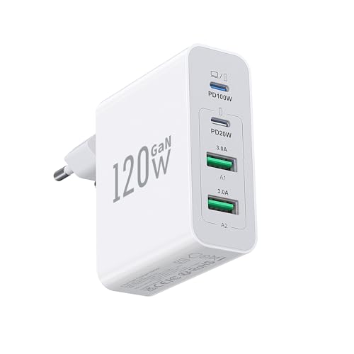 Ladegerät USB C, 100W Mac Book Ladegerät 4 Ports Schnellladegerät,Netzteil USB Stecker für iPhone 16/15/14 Pro Max,Mac Book Pro/Air Adapter für Samsung Galaxy S24/Tablet/Laptop/Handys Charger von ZUANQL