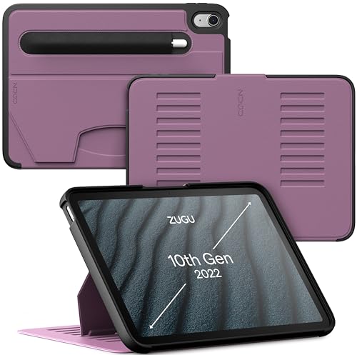 ZUGU iPad 10.9 Hülle 2022 10. Generation, schlanke Schutzhülle 8 Winkel-Ständer magnetisch, Stifthalter, Auto Sleep/Wake UP [ Beere Violett ] von ZUGU CASE