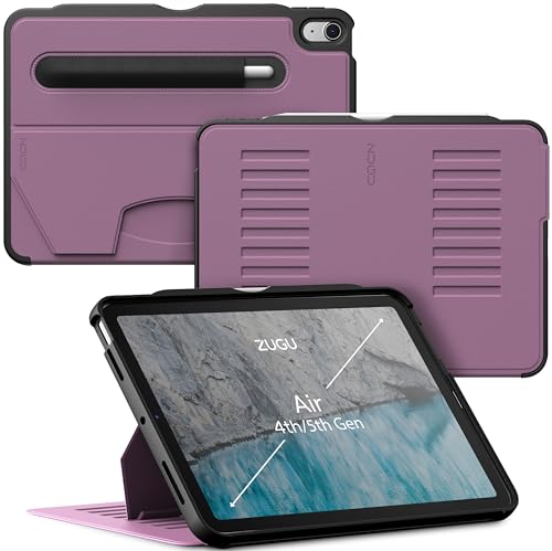 ZUGU iPad Air 5 / Air 4 Hülle 10.9 2022/2020 5. & 4. Generation schlanke Schutzhülle 8 Winkel-Ständer magnetisch, Aufladen iPad Stiftes Auto Sleep/Wake UP [ iPad Air5 & Air4 Beere Violett ] von ZUGU CASE