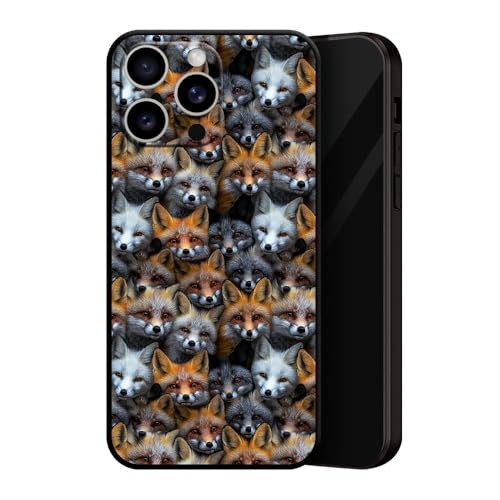 ZUGVJDX Art Design Pattern Pattern Soft Silicone TPU Black Cover, Premium Design Animal Fox Manga Phone Case for iPhone 14 Pro Max von ZUGVJDX