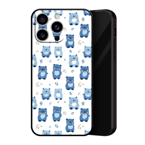 ZUGVJDX Blue Cartoon Bear for iPhone 15 Pro Case - Slim Flexible TPU Cover with Shockproof Design von ZUGVJDX