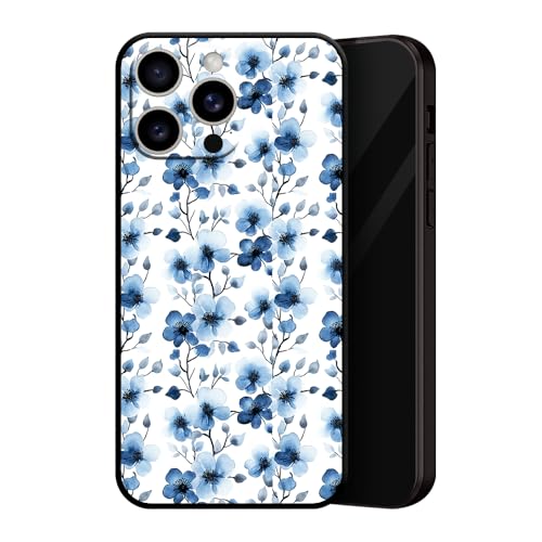 ZUGVJDX Blue Flowers for iPhone 14 Pro Case Slim Design - Anti-Yellowing TPU Cover with Artistic Pattern, Black ZUGVJDX Blue Flowers for iPhone 14 Pro Case Slim Design - Anti-Yellowing TPU Cover with Artistic Pattern, Black von ZUGVJDX