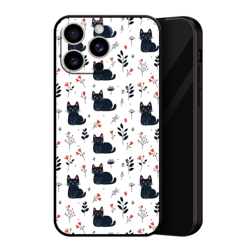 ZUGVJDX Custom Art Design Pattern-Themed Protective Case - Black Soft Silicone TPU Cat and Plant Flower Pattern Phone Shell for iPhone XS Max ZUGVJDX Custom Art Design Pattern-Themed Protective Case - Black Soft Silicone TPU Cat and Plant Flower Pattern Phone Shell for iPhone XS Max von ZUGVJDX