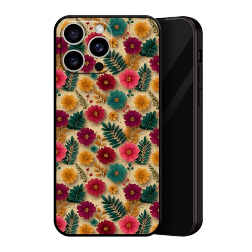 ZUGVJDX Soft Full Body Protective Black Shockproof TPU Matte Cover Phone Case for iPhone 13 Pro,Art Design Pattern Flowers Plants Case ZUGVJDX Soft Full Body Protective Black Shockproof TPU Matte Cover Phone Case for iPhone 13 Pro,Art Design Pattern Flowers Plants Case von ZUGVJDX