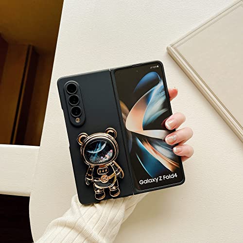 Für Samsung Z Fold 4 Handyhülle Cute Space Astronaut Bracket Cover, 03, Schwarz, für Z Fold 4 von ZUHERA