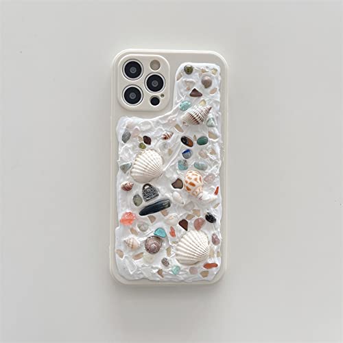ZUHERA 3D Beach Seashell Pearl Phone Case für iPhone 14 13 12 11 Pro Xs Max X XR 7 8 Puls SE 2020 Cases Cute Soft Cover,b,Für iPhone 14 Promax von ZUHERA
