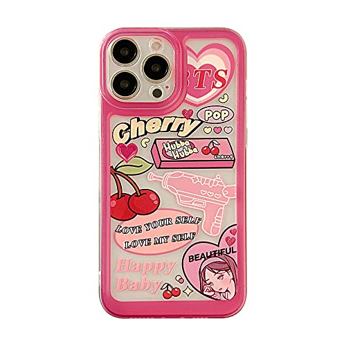 ZUHERA Süße Retro Cherry Girly Handyhülle für iPhone 14 13 11 12 ProMax 13 Mini Max X XR 78 Plus Hülle, 1093, für iPhone 12 Pro Max von ZUHERA