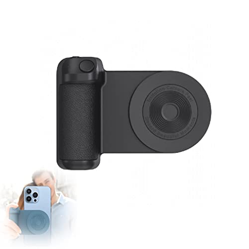 Magnetische Kamerahalterung mit Bluetooth, Smartphone Kameragriff mit Bluetooth-Fernbedienung, drehbarer magnetischer Kameragriff, Mini-Handy-Selfie-Halter, Tragbar Handyhalter (A-Schwarz) von ZUICC