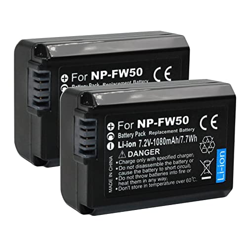 2X ZUIRUNDA 7,2 V 1080 mAh Lithium-Ionen-Akku für Sony NP-FW50 Ersatzakku von ZUIRUNDA