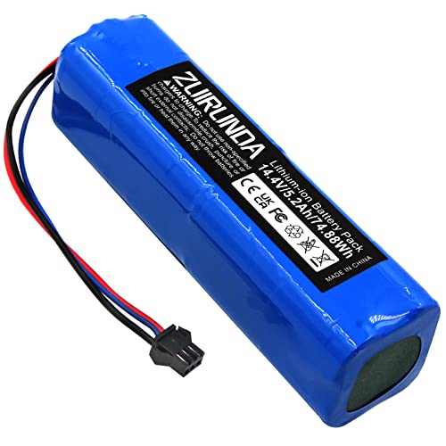 ZUIRUNDA 14.4V 5200mAh Li-Ion Akku Ersatz für Proscenic M7 Pro, LDS M7 Pro, M8 Pro, M7 Max, U6, Lenovo LR1, UONI V980 Max, V980 Plus Ersatzakku von ZUIRUNDA