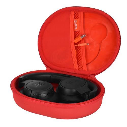 ZUJFPL EVA Hard Case für JBL Live 770NC/670NC/660NC/650BT/460NC/400BT/500BT und JBL Tune 770NC/710BT/720BT/700BT/750BT/520BT/510BT/760NC/660NC/5000 /E45BT Kabellose Kopfhörer (rot) von ZUJFPL