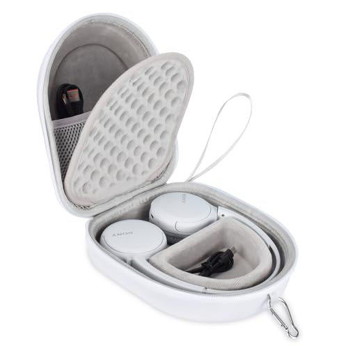 ZUJFPL EVA-Hartschalen-Schutzhülle für Sony WH-CH510/WH-CH520/JBL Tune 510BT/500BT/Live400BT kabellose Kopfhörer mit Geräuschunterdrückung, Premium-Reise-Schutztasche, Weiß von ZUJFPL