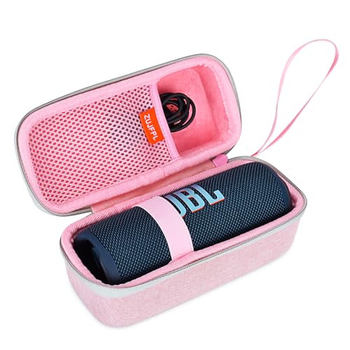 ZUJFPL EVA-Hartschalenetui für JBL Flip 6 Flip 5, wasserdicht, tragbar, Bluetooth-Lautsprecher, passend für JBL Flip 4, Premium-Reise-Schutzhülle, Aufbewahrungstasche, Rosa von ZUJFPL