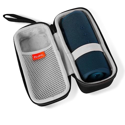 ZUJFPL EVA-Hartschale für JBL Flip 6, wasserdicht, tragbar, Bluetooth-Lautsprecher, passend für JBL Flip 4, Premium-Reise-Schutzhülle, Aufbewahrungstasche (grau) von ZUJFPL