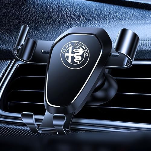 ZUMAHA Handy KFZ Halterungen für Alfa Romeo Stelvio Giulia 2017 2018 2019 2020 2021 2022 2023 Auto Vent Lüftung Handy Halterung Zubehör,Blackstyle von ZUMAHA
