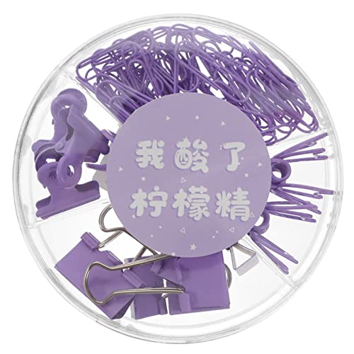 ZUNOXAZ 1 Schachtel Hinweis Jacke Set Multi-Gebrauchspapierclips Klammern fürs Büro Büromappenclip kleine Büroklammern Dekorative Papierklamme Metall Violett von ZUNOXAZ