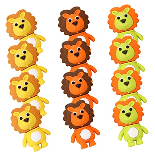ZUNOXAZ 12Stücke Cartoon Radiergummis für Abnehmbarer Radiergummi Lustige Mitgebsel für Kindergeburtstag Geschenkidee für Schulsachen Farblich Gemischt von ZUNOXAZ