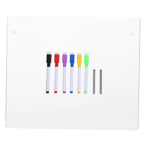 ZUNOXAZ 1Satz Acryl Whiteboard für Schreibtisch Transparentes Memoboard Abwischbar mit Werbenadeln und Whiteboard Stiften für Planung und Notizen von ZUNOXAZ