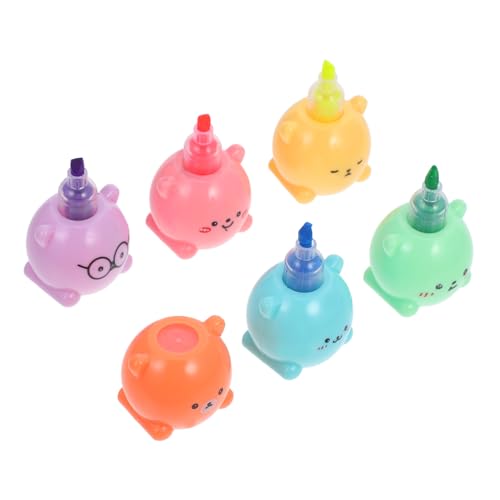 ZUNOXAZ 1Satz Kawaii Textmarker Stapelbare Bärenmarker Niedliche Kunstmarker für Schule Büro und Kreative Projekte Geschenkidee für Freunde und Familie Teiliges von ZUNOXAZ