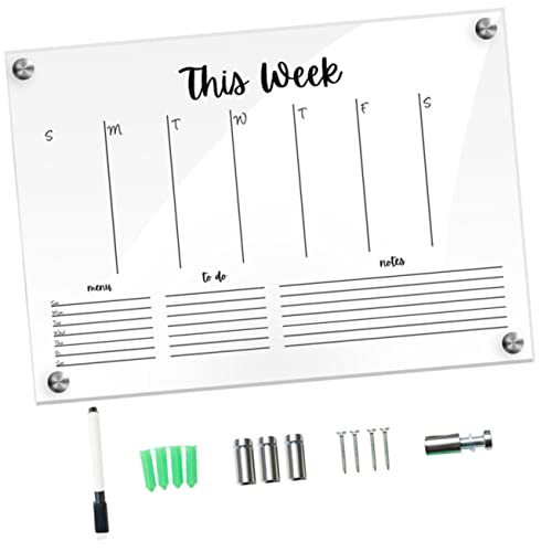 ZUNOXAZ 1Satz Transparente Notiztafel Abwischbares Message Board mit Löschbarem Stift und Reißnägeln Vielseitig Schreibtafel Wandboard oder Memo Board für Büro Schule von ZUNOXAZ