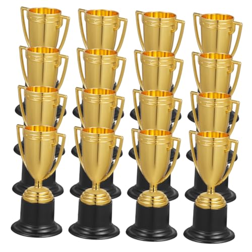 ZUNOXAZ 24 Stück Kleine Trophäe Goldpreis-trophäenpokal Mini-goldpreis-trophäenbecher Siegerpreis Trophäenpreis Partybevorzugung Fußball-trophäe Siegestrophäen Pokal Plastik Golden von ZUNOXAZ