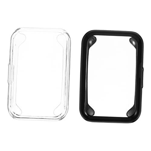 ZUNOXAZ 2Stücke TPU Uhrenschalen für Transparente Schwarze Schutzcover Kompatibel mit Langlebig Leicht für Perfekten Schutz Dekoration ZUNOXAZ 2Stücke TPU Uhrenschalen für Transparente Schwarze Schutzcover Kompatibel mit Langlebig Leicht für Perfekten Schutz Dekoration von ZUNOXAZ