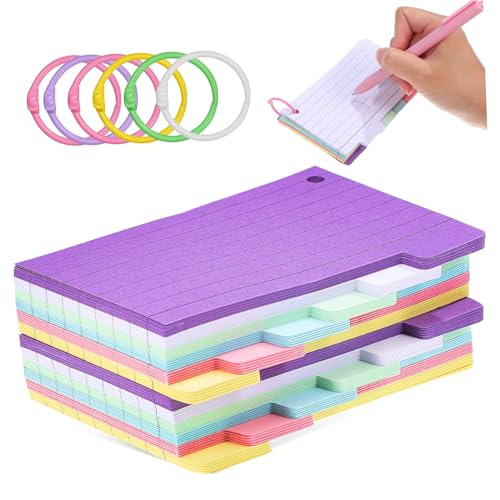 ZUNOXAZ 300 Blatt Spule Notizblock Karteikarten Am Ring Notizkarten Mit Ringen Linierte Notizkarten Revision Linierte Karteikarten Beringt Studieren Karteikarten Mit Spiralbindung Eisen von ZUNOXAZ