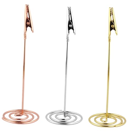 ZUNOXAZ 3Stücke Tischkartenhalter aus Memo Clip Halter für Foto Platzkarten und Tischnummern Dekoration für Hochzeit und Events Roségold von ZUNOXAZ