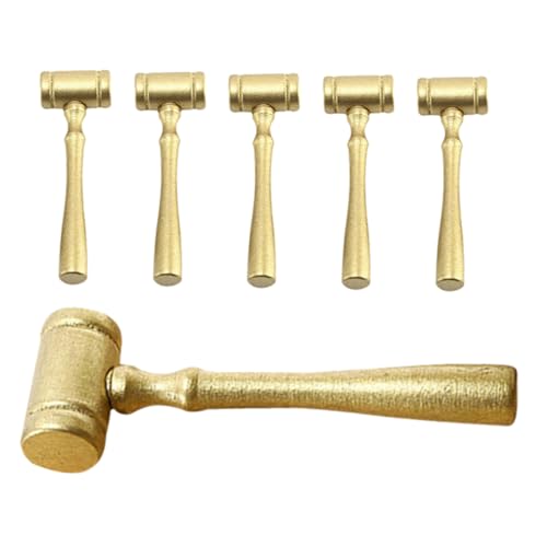 ZUNOXAZ 6 Stück Richter Hemu Hammer Holzhammer Für Den Gerichtssaal Holzhammer Mit Komfortablem Griff Hammer-stütze Tragbarer Auktionshammer Partygeschenke Für Anwälte Hölzern Golden von ZUNOXAZ