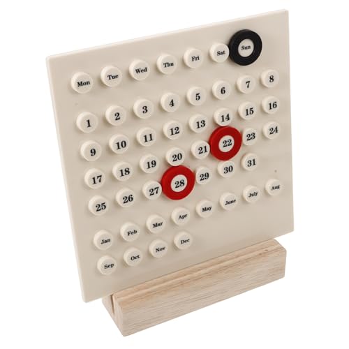 ZUNOXAZ Retro Diy Desk Kalender Modern Täglich Led Flip-desktop-kalender Klein Ewig Countdown -kalender Schreibtischkalender Weiß Papier Extra Großer Tischkalender Bunt Büro Plastik Beige von ZUNOXAZ