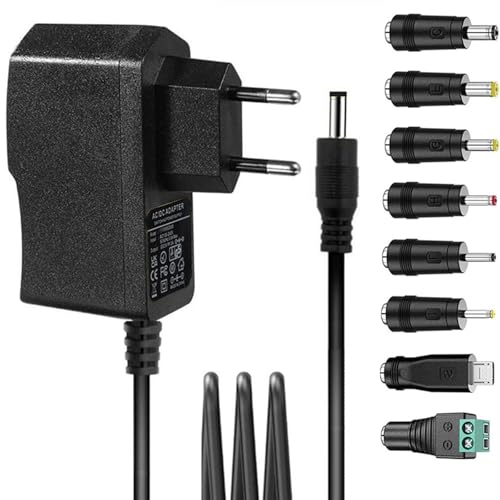 ZUOKENZU Netzteil 6V 2A Netzteil mit 8 DC Stecker Adapter AC230V 240V auf DC6V 500mA 1000mA 1500mA Netzteil für digitales Blutdruckmessgerät 6Volt Ladegerät Wechselrichter AC-DC Adapter (DC6V~2A) von ZUOKENZU