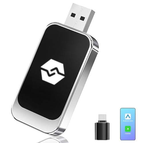 Wireless Carplay Adapter, Carplay Wireless Adapter, Android Auto Wireless Adapter, Wireless 2 in 1 Stick Wandelt verdrahtete Android Auto/Carplay in drahtlos um, für iPhone iOS 10+, Android 11+ von ZUOQIANG
