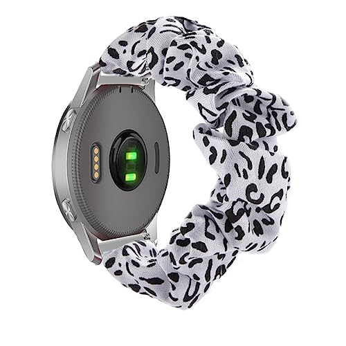 ZUREGO Scrunchie Elastisches Armband für Garmin Venu 2S/Vivoactive 4s/Vivoactive 3s, Damen Armband, Baumwolle + Polyester mit Edelstahl, 121mm-256mm, Klar von ZUREGO