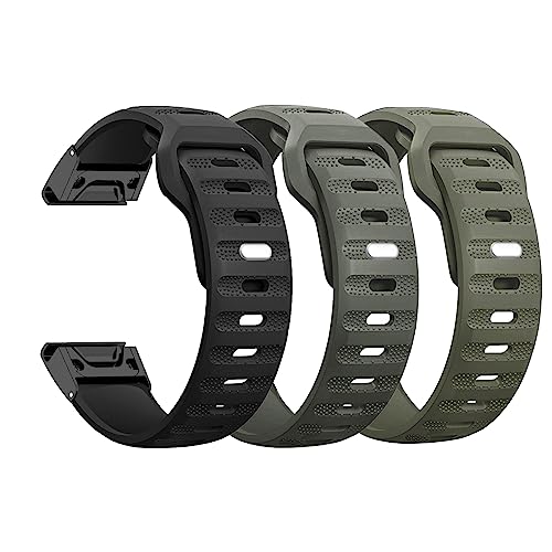 ZUREGO 3 Stück Sport Armbänder für Garmin Instinct 2 / Solar/Surf/Tactical Armband, Weiches Uhrenarmband Sports Watch Armbänder Kompatible für Garmin Instinct 2 / Solar/Surf/Tactical (G) von ZUREGO