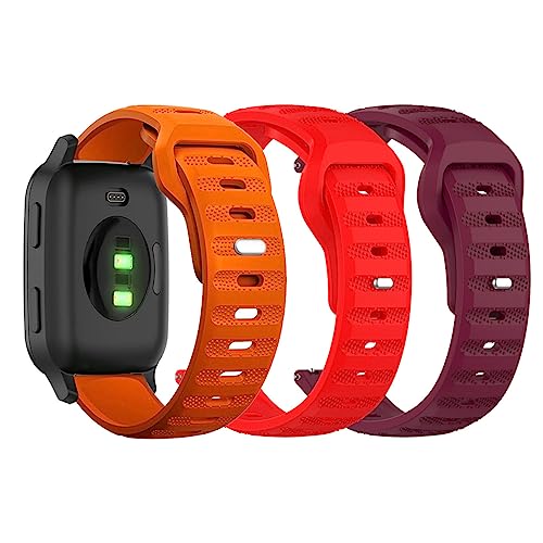 ZUREGO 3 Stück Sport Armbänder für Garmin Venu Sq 2/Venu Sq 2 Music/Venu Sq/Venu Sq Music Armband, Weiches Uhrenarmband Sports Watch Armbänder Kompatible für Garmin Venu Sq 2/Venu Sq 2 Music (B) von ZUREGO