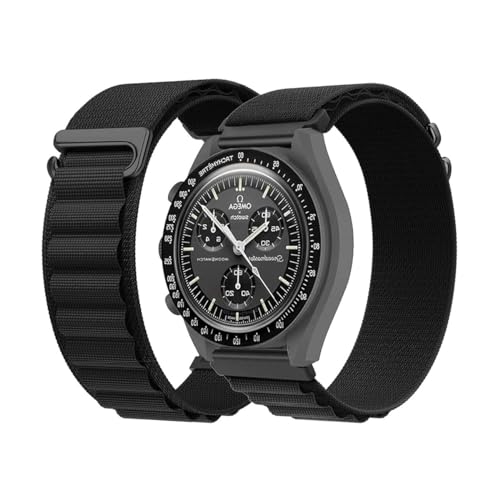 ZUREGO Alpine Loop Armband für Omega Swatch Watchband, Omega Swatch Watchband Armband Titan G-Haken Nylon Sport Armband Kompatibel mit Omega Swatch Watchband (9) von ZUREGO