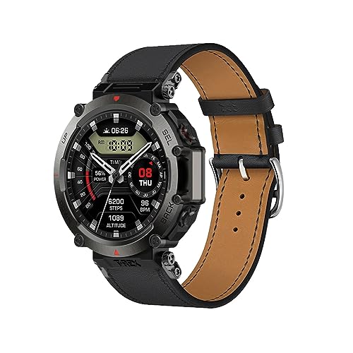 ZUREGO Leder Armband für Amazfit T-Rex Ultra Armbänder, Echtleder Schlank Ersatzarmband mit Edelstahl-Verschluss Kompatibel mit Armbänder Amazfit T-Rex Ultra (15) von ZUREGO