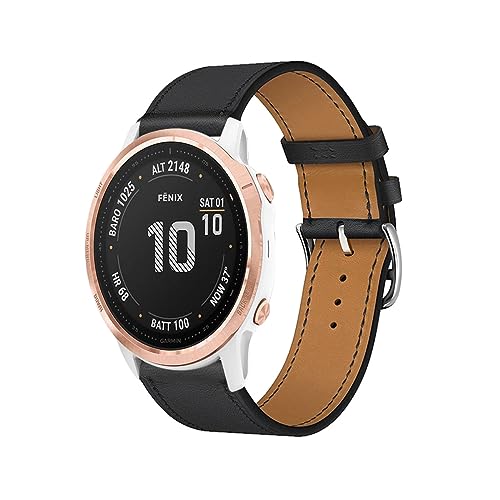 ZUREGO Leder Armband für Garmin Fenix 7S Sapphire Solar/Fenix 7S Solar Armbänder, Echtleder Schlank Ersatzarmband mit Edelstahl-Verschluss Kompatibel mit Fenix 7S Sapphire Solar/Fenix 7S Solar (16) von ZUREGO