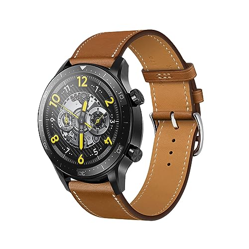 ZUREGO Leder Armband für Honor Watch GS 3/MagicWatch 2 46mm Armbänder, Echtleder Schlank Ersatzarmband mit Edelstahl-Verschluss Kompatibel mit Armbänder Honor Watch GS 3/MagicWatch 2 46mm (15) von ZUREGO