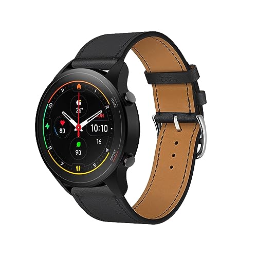 ZUREGO Leder Armband für Xiaomi Mi Watch/Mi Watch Sport/Mi Watch Color/Mi Watch color2 Armbänder, Echtleder Schlank Ersatzarmband mit Edelstahl-Verschluss Kompatibel mit Armbänder Xiaomi Mi Watch (7) von ZUREGO