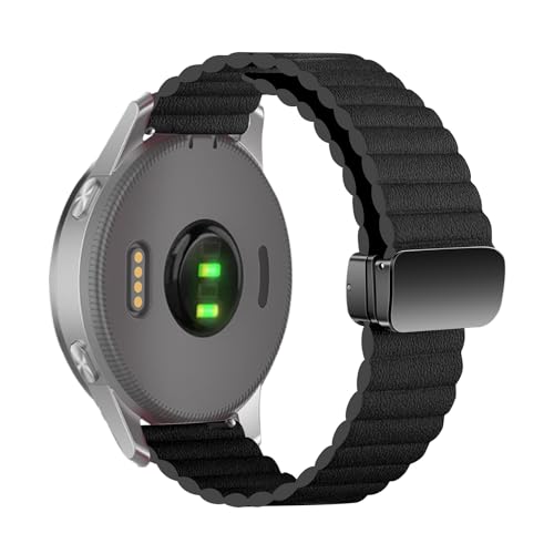 ZUREGO Magnetische Leder Armband für Garmin Venu 3/Venu 2/Vivoactive 4, Echtleder Schlank Ersatzarmband Magnetische Schließe Entworfen Kompatibel mit Armbänder Garmin Venu 3/Venu 2/Vivoactive 4 (C) von ZUREGO