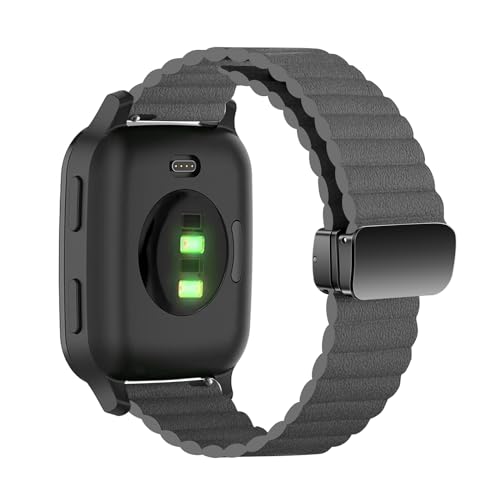 ZUREGO Magnetische Leder Armband für Garmin Venu Sq 2/Venu Sq 2 Music, Echtleder Schlank Ersatzarmband Magnetische Schließe Entworfen Kompatibel mit Armbänder Garmin Venu Sq/Venu Sq Music (C) von ZUREGO