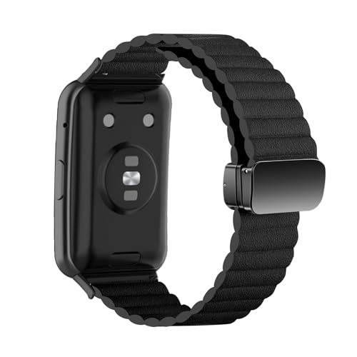 ZUREGO Magnetische Leder Armband für Huawei Watch Fit 2, Echtleder Schlank Ersatzarmband Magnetische Schließe Entworfen Kompatibel mit Armbänder Huawei Watch Fit 2 (E) von ZUREGO