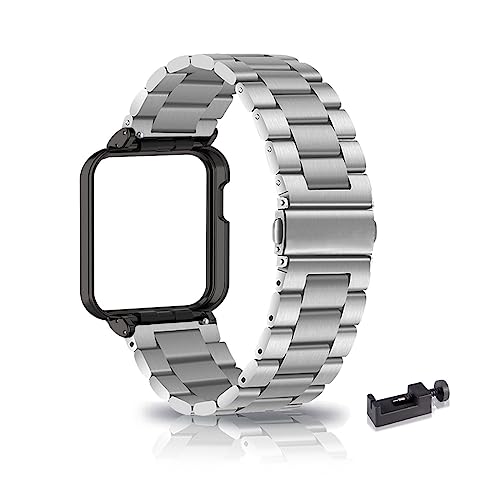 ZUREGO Metall Armband Für Xiaomi Redmi Watch 2 Lite Armband Metall Frauen Männer, Metallarmband Edelstahl für Männer Kompatibel mit Xiaomi Redmi Watch 2 Lite (A) von ZUREGO