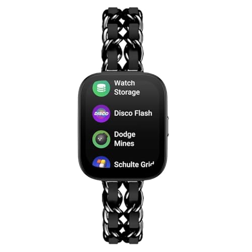 ZUREGO Metallarmband mit Leder für Amazfit Bip 5 Armband, Damen Edelstahl Armband Gliederarmband Ersatzarmband Kompatibel mit Amazfit Bip 5 Armband (D) von ZUREGO