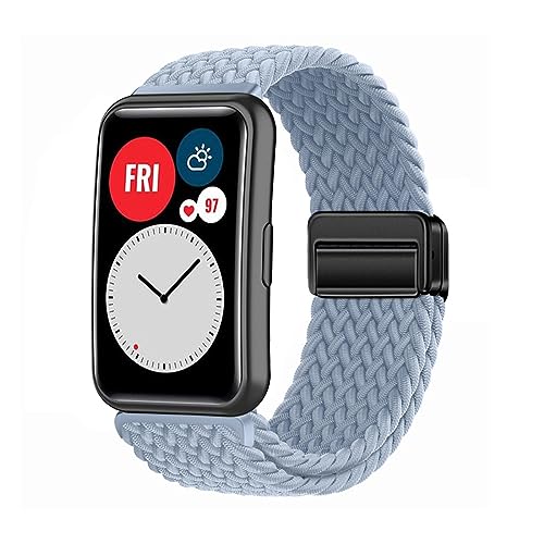 ZUREGO Nylon Armband für Huawei Watch Fit 1 Magnetische Armband, Nylon Dehnbar Geflochtenes Band mit Magnetische Schließe Entworfen Kompatibel mit Huawei Watch Fit 1 (32) von ZUREGO