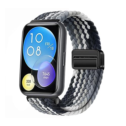 ZUREGO Nylon Armband für Huawei Watch Fit 2 Magnetische Armband, Nylon Dehnbar Geflochtenes Band mit Magnetische Schließe Entworfen Kompatibel mit Huawei Watch Fit 2 (37) von ZUREGO