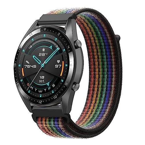 ZUREGO Nylon Solo Loop Armband für Honor Watch GS 3 / MagicWatch 2 46 mm, Nylon Armbänder Uhrenarmband Sport Ersatzband Kompatibel mit Honor Watch GS 3 / MagicWatch 2 46 mm Armband (6) von ZUREGO